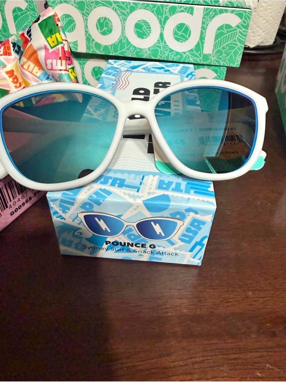 Goodr Pounce G Blue Mirrored Sunglasses
